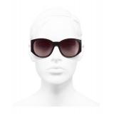 Chanel - Oval Sunglasses - Burgundy - Chanel Eyewear