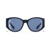 Chanel - Occhiali Ovali da Sole - Blu Scuro - Chanel Eyewear