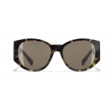 Chanel - Oval Sunglasses - Green Tortoise Brown - Chanel Eyewear