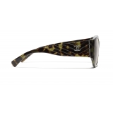 Chanel - Oval Sunglasses - Green Tortoise Brown - Chanel Eyewear