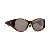 Chanel - Oval Sunglasses - Dark Tortoise Brown - Chanel Eyewear