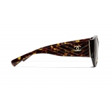 Chanel - Oval Sunglasses - Dark Tortoise Brown - Chanel Eyewear