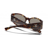 Chanel - Oval Sunglasses - Dark Tortoise Brown - Chanel Eyewear