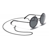 Chanel - Round Sunglasses - Dark Silver Gray - Chanel Eyewear