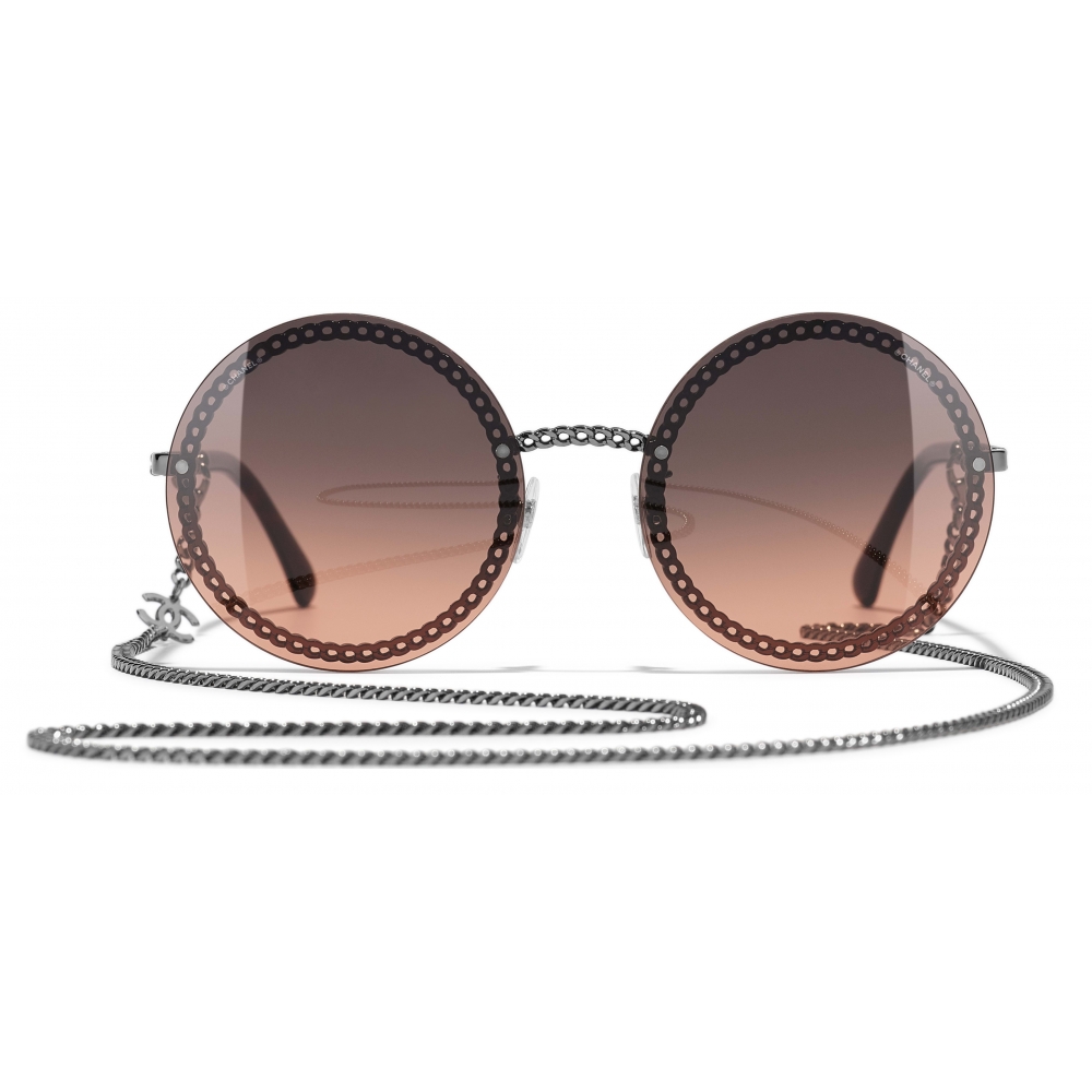 Chanel - Round Sunglasses - Dark Silver Gray - Chanel Eyewear - Avvenice