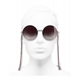 Chanel - Round Sunglasses - Dark Silver Pink - Chanel Eyewear