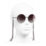 Chanel - Round Sunglasses - Dark Silver Pink - Chanel Eyewear