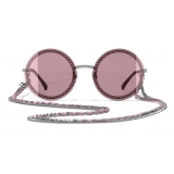 Chanel - Round Sunglasses - Dark Silver Pink - Chanel Eyewear