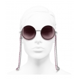 Chanel - Round Sunglasses - Dark Silver Pink - Chanel Eyewear