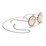 Chanel - Round Sunglasses - Silver Light Brown - Chanel Eyewear