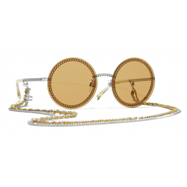 Chanel - Round Sunglasses - Silver Yellow - Chanel Eyewear - Avvenice
