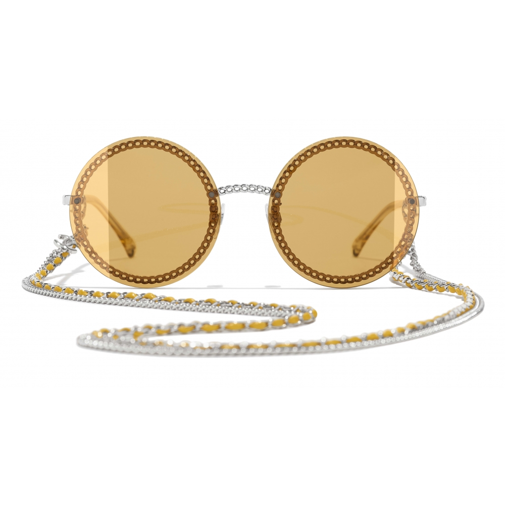 Chanel - Round Sunglasses - Silver Yellow - Chanel Eyewear - Avvenice
