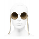 Chanel - Round Sunglasses - Silver Yellow - Chanel Eyewear