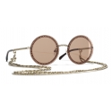 Chanel - Round Sunglasses - Gold Light Brown - Chanel Eyewear