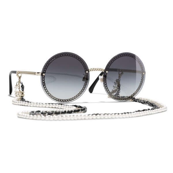 Chanel - Round Sunglasses - Gold Gray - Chanel Eyewear