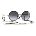 Chanel - Occhiali Rotondi da Sole - Oro Grigio - Chanel Eyewear