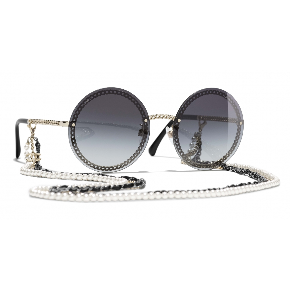 belastning Burger wafer Chanel - Round Sunglasses - Gold Gray - Chanel Eyewear - Avvenice