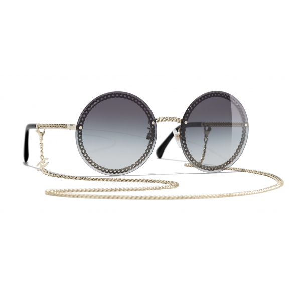 Chanel - Occhiali Rotondi da Sole - Oro Grigio Graduato - Chanel Eyewear