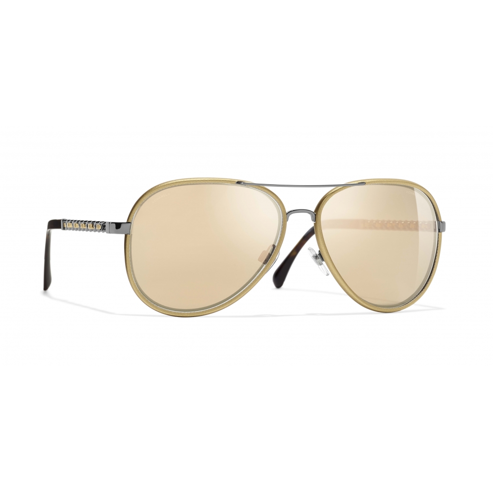 Saint Laurent Gold Sunglasses for Women