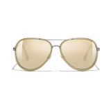 Chanel - Pilot Sunglasses - Gold - Chanel Eyewear