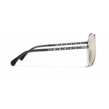 Chanel - Occhiali Modello Pilota da Sole - Argento Oro Bianco - Chanel Eyewear