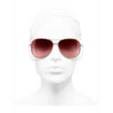 Chanel - Pilot Sunglasses - Dark Silver Orange - Chanel Eyewear
