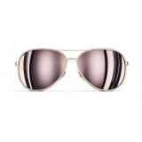 Chanel - Occhiali Modello Pilota da Sole -Rosa Chiaro Oro - Chanel Eyewear