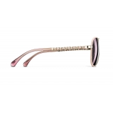 Chanel - Occhiali Modello Pilota da Sole -Rosa Chiaro Oro - Chanel Eyewear