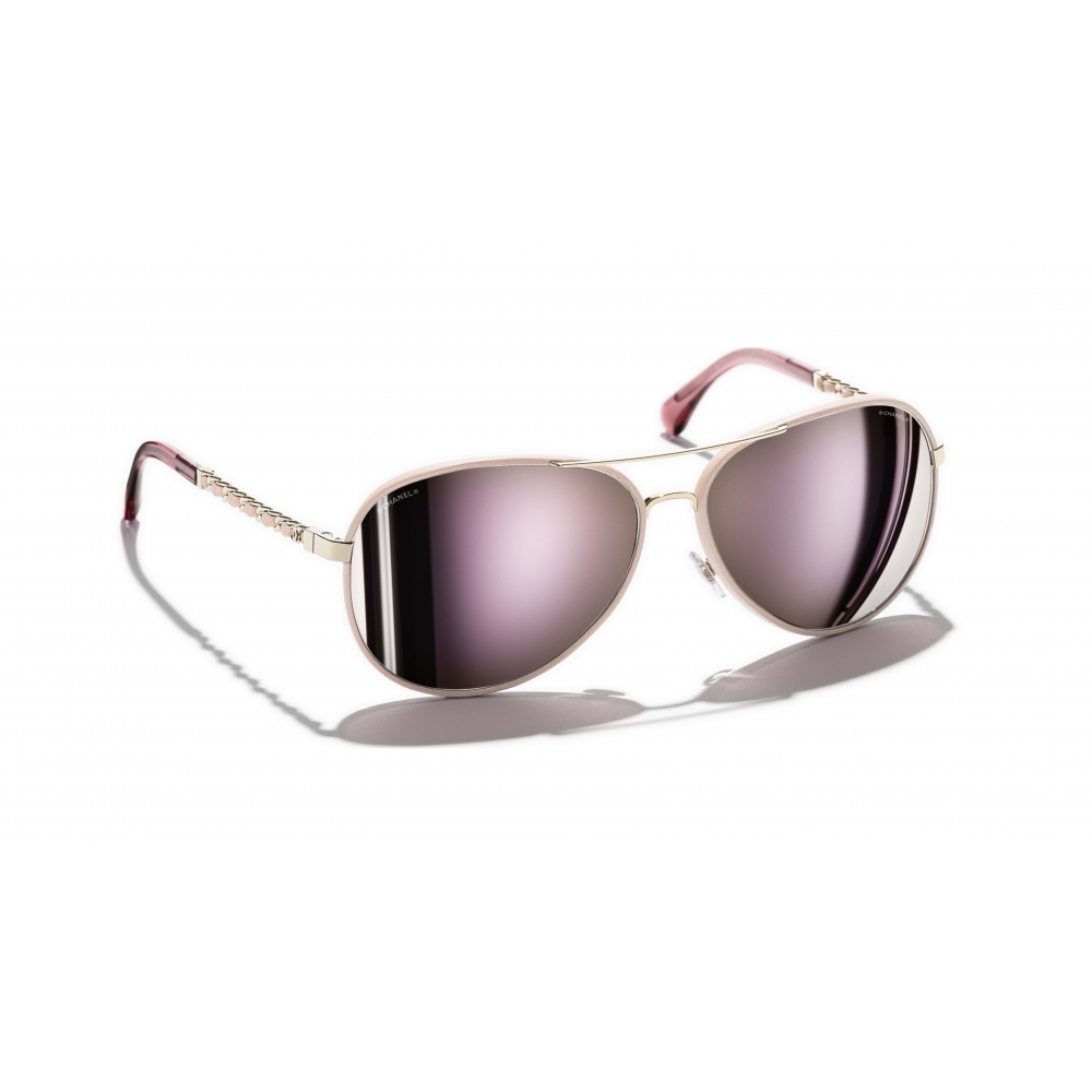 Chanel - Pilot Sunglasses - Light Pink Gold - Chanel Eyewear - Avvenice