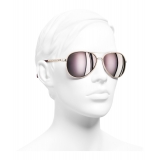 Chanel - Occhiali Modello Pilota da Sole -Rosa Chiaro Oro - Chanel Eyewear