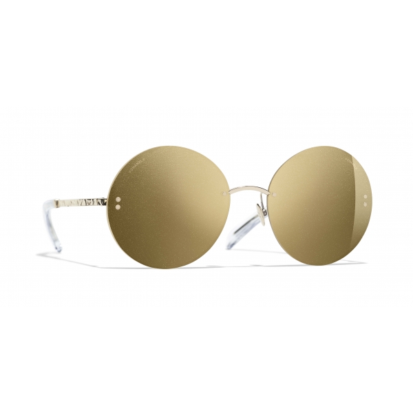 Chanel - Round Sunglasses - Gold - Chanel Eyewear