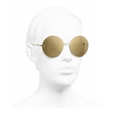 Chanel - Occhiali Rotondi da Sole - Oro - Chanel Eyewear