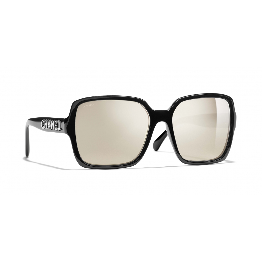 Chanel - Square Sunglasses - Black White Gold - Chanel Eyewear