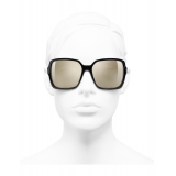 Chanel - Occhiali Quadrati da Sole - Nero Oro Bianco - Chanel Eyewear