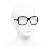 Chanel - Occhiali Quadrati da Sole - Nero Oro Trasparente - Chanel Eyewear