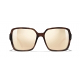 Chanel - Square Sunglasses - Brown Gold Mirror - Chanel Eyewear