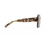 Chanel - Occhiali Quadrati da Sole - Tartaruga Marrone - Chanel Eyewear