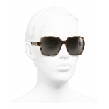 Chanel - Occhiali Quadrati da Sole - Tartaruga Marrone - Chanel Eyewear