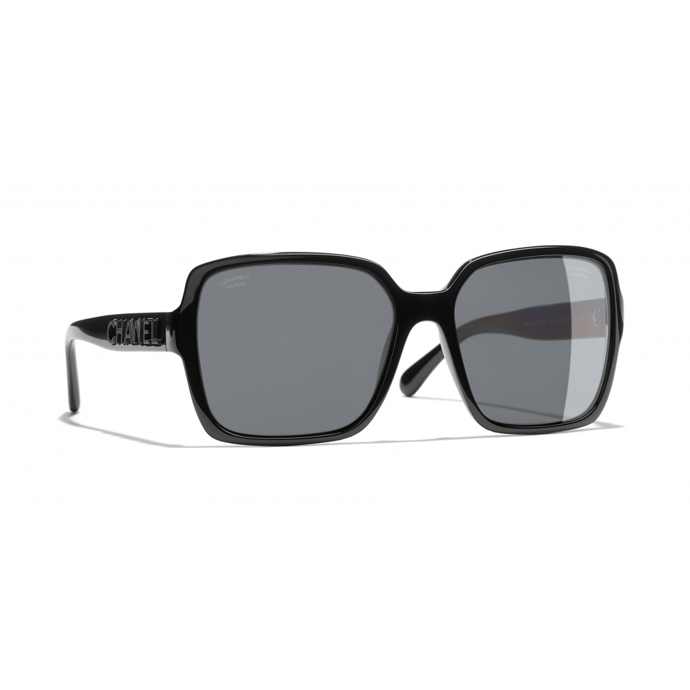 Chanel - Square Sunglasses - Black Gold Gray Gradient - Chanel Eyewear -  Avvenice