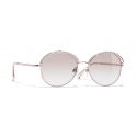 Chanel - Occhiali Rotondi da Sole - Rosa Dorato - Chanel Eyewear