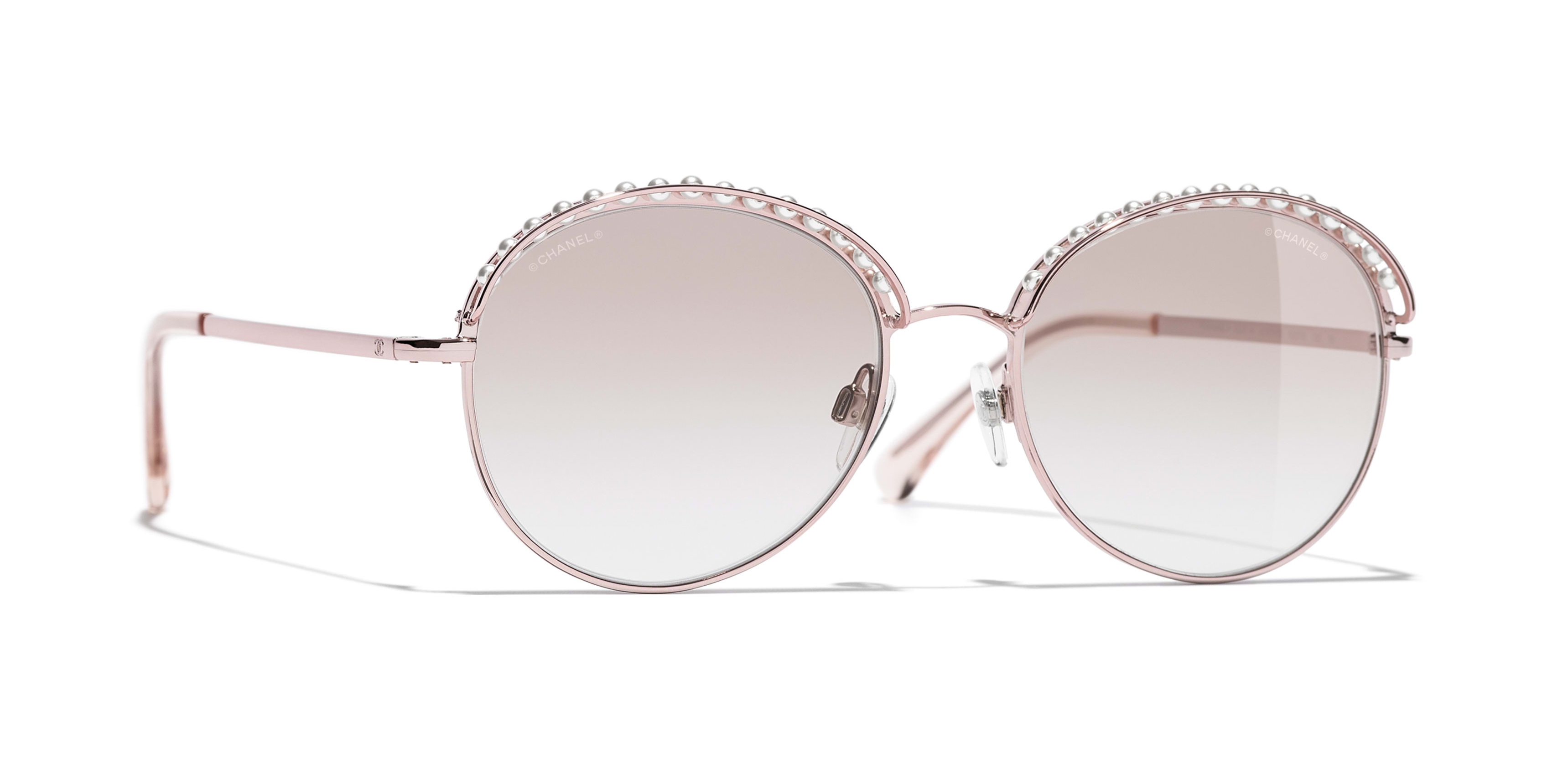 Chanel - Round Sunglasses - Pink Gold - Chanel Eyewear - Avvenice