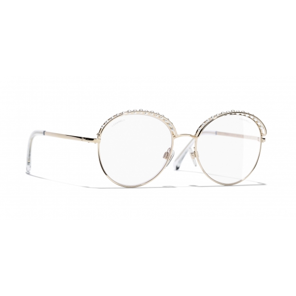 Chanel - Occhiali Rotondi da Sole - Oro Trasparente - Chanel Eyewear