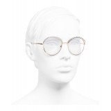 Chanel - Occhiali Rotondi da Sole - Oro Trasparente - Chanel Eyewear