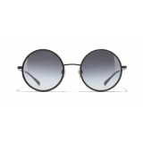 Chanel - Occhiali Rotondi da Sole - Nero Grigio - Chanel Eyewear