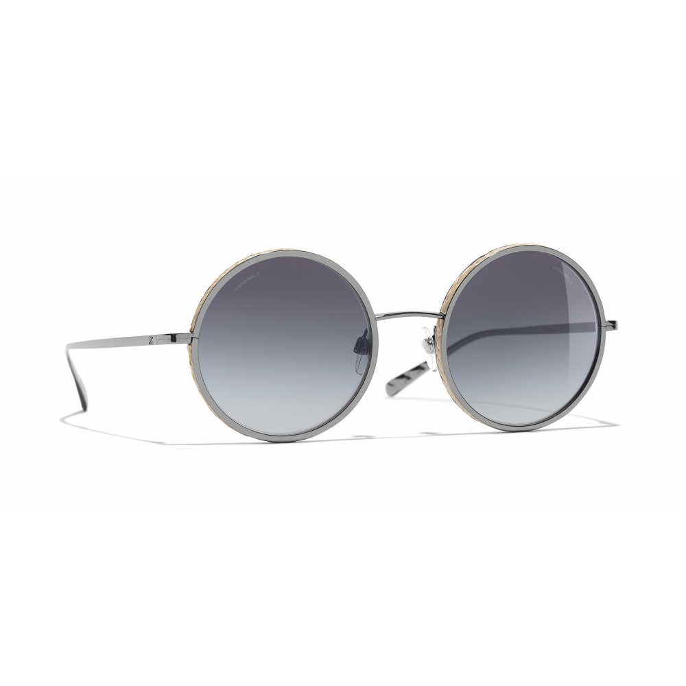Chanel - Round Sunglasses - Gold Gray Gradient - Chanel Eyewear
