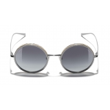 Chanel - Occhiali Rotondi da Sole - Argento Scuro Grigio - Chanel Eyewear