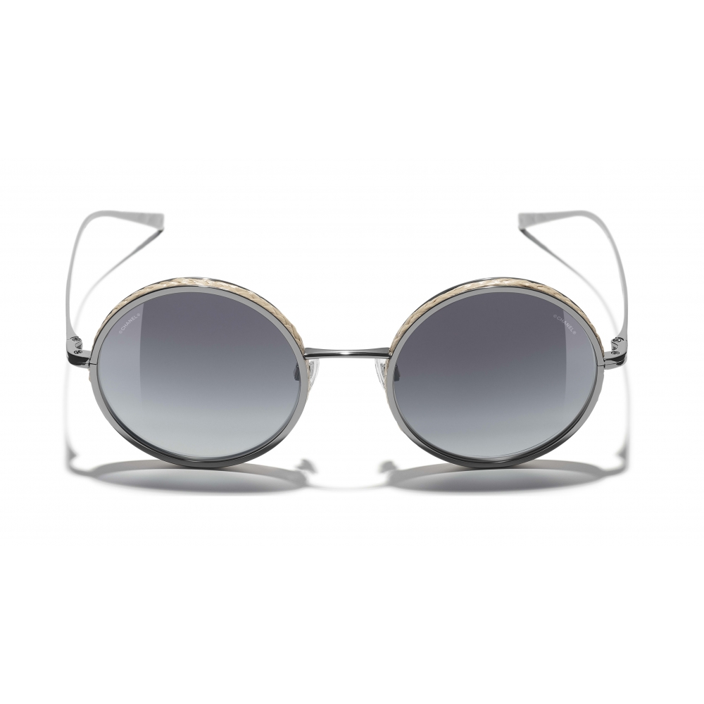 Chanel - Round Sunglasses - Dark Silver Gray - Chanel Eyewear - Avvenice
