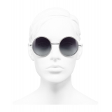 Chanel - Occhiali Rotondi da Sole - Argento Scuro Grigio - Chanel Eyewear