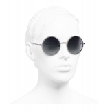 Chanel - Occhiali Rotondi da Sole - Argento Scuro Grigio - Chanel Eyewear