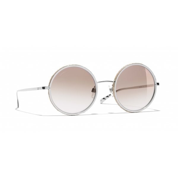 Chanel - Round Sunglasses - Silver Beige - Chanel Eyewear